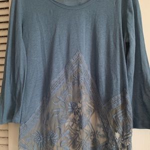 Long sleeve slate grey blouse